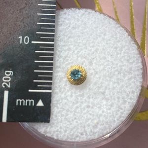 Anatometal Hera yellow gold blue topaz threadless press fit piercing jewelry